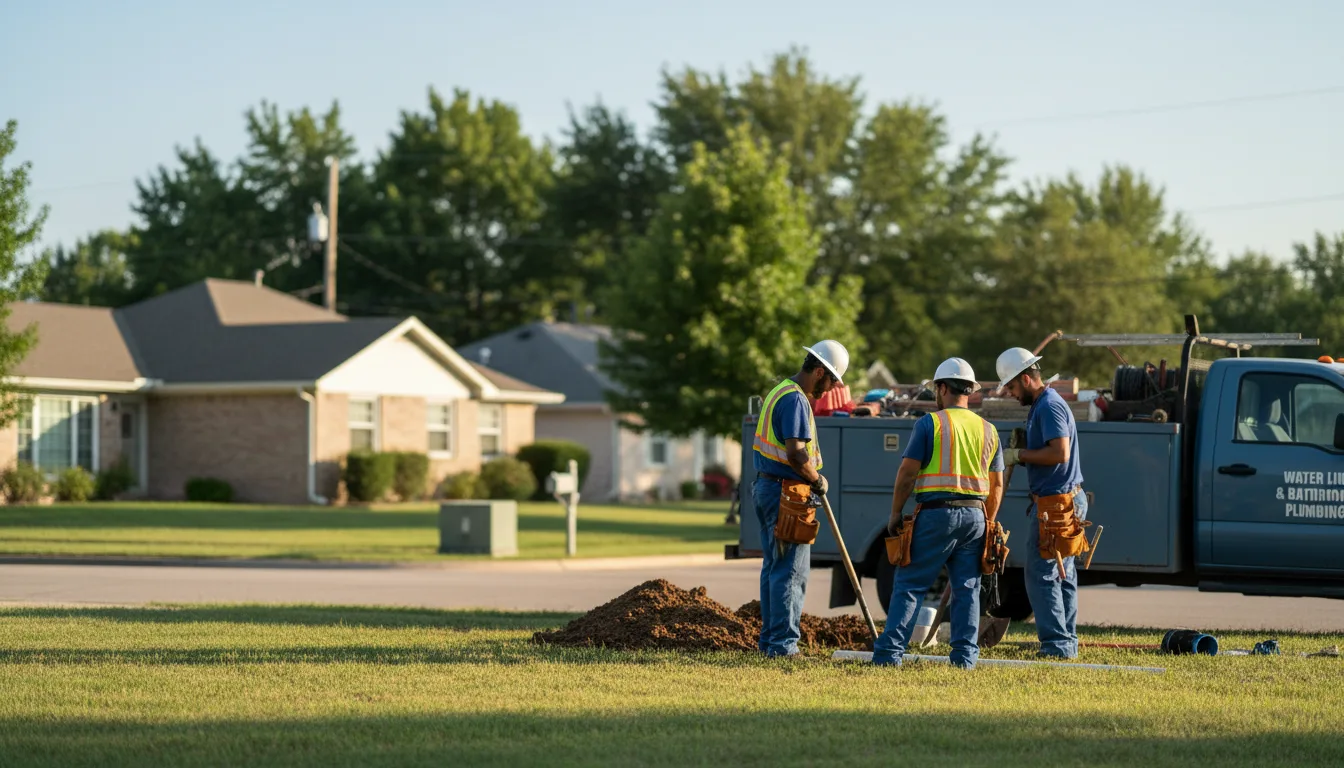 Residential water line and bathroom plumbing service in Muldoon, TX